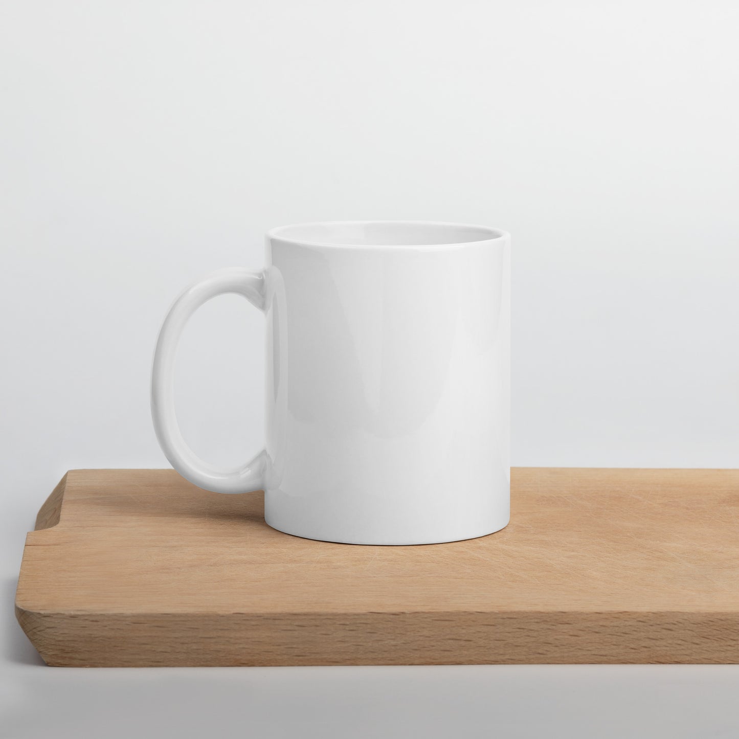 Taza blanca brillante