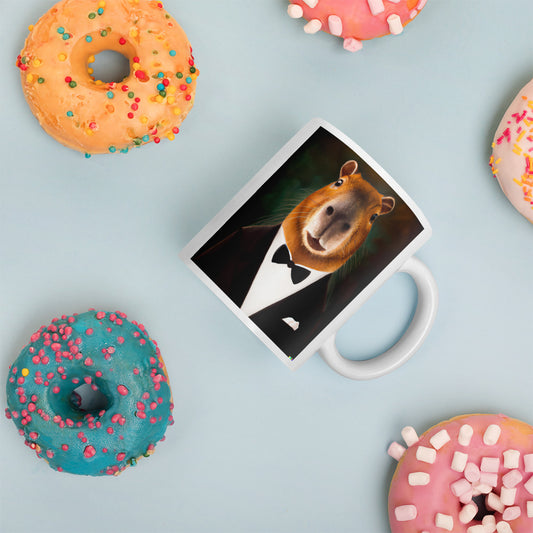 Taza blanca brillante