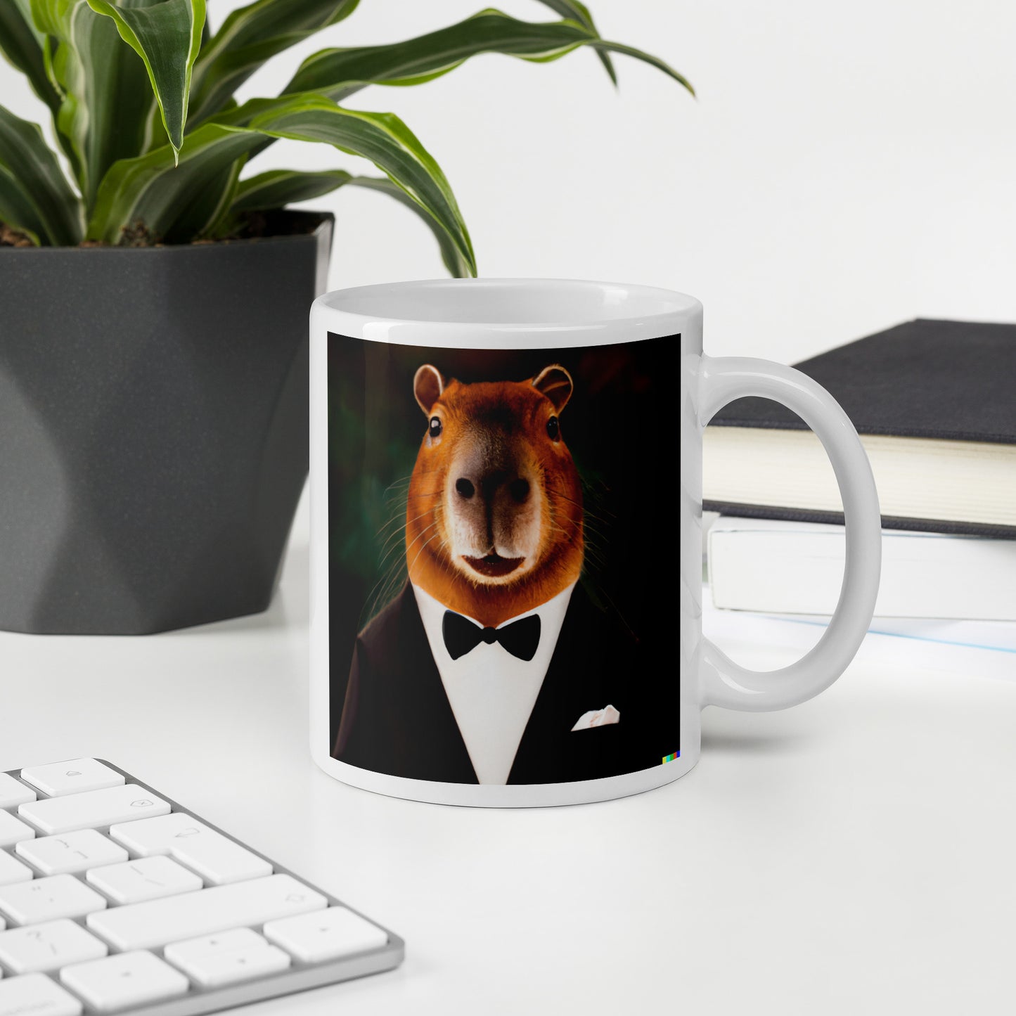 Taza blanca brillante