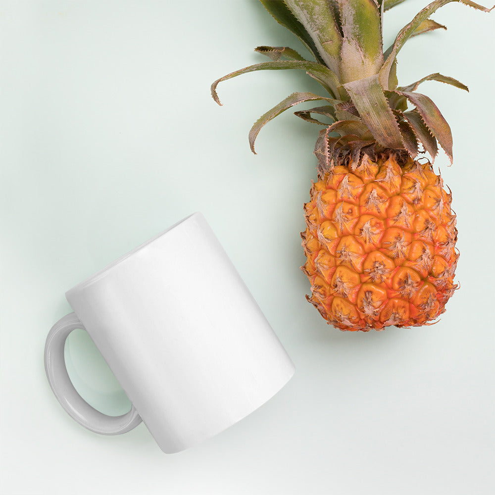 Taza blanca brillante