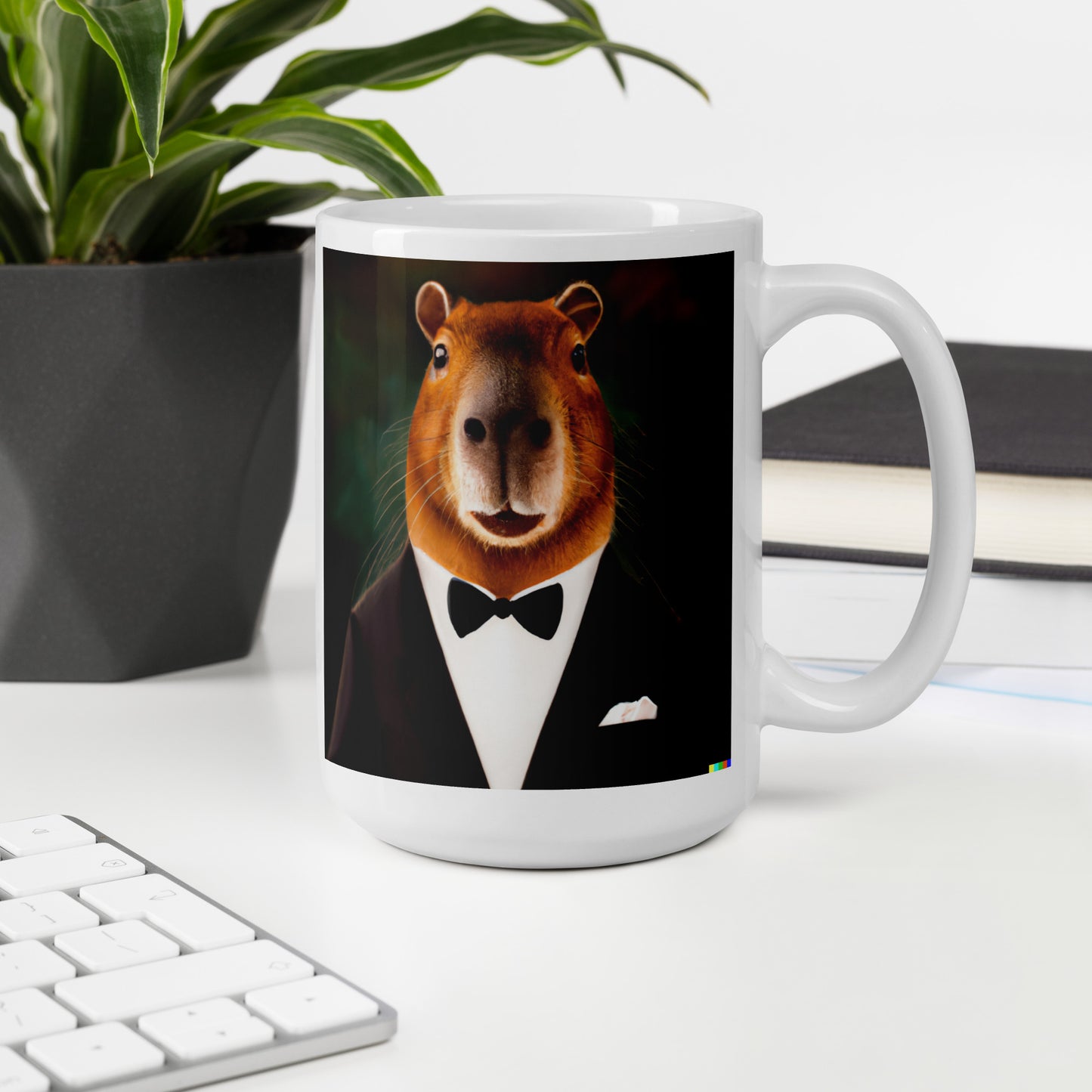 Taza blanca brillante